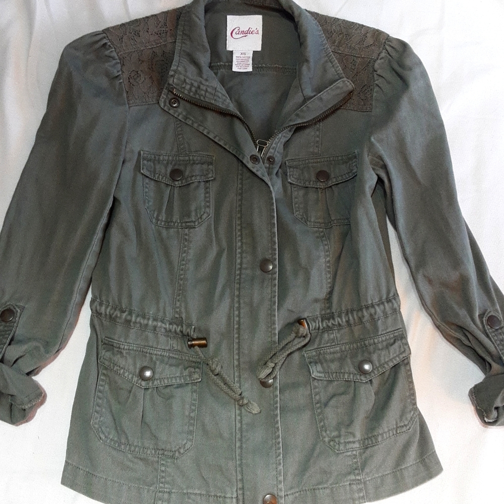 Candie's Army green jacket XS